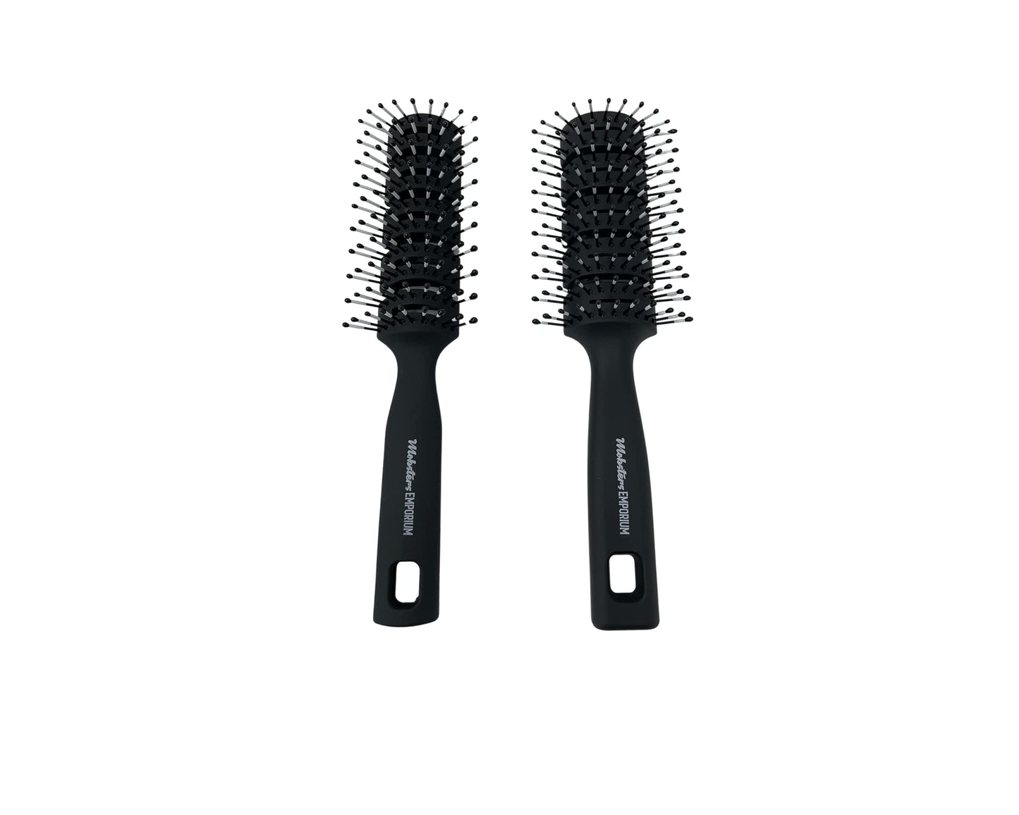 Mobsters 2 Pack Vented Hair Brush for Styling, Blow Drying Brush, Slicked-Back Black Vented Hair Brush Set for Men & Women